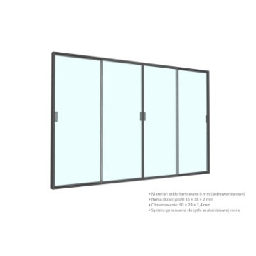 Chomik Скляні розсувні двері для алюмінієвої перголи 3 м, VIN0647 - Home Club