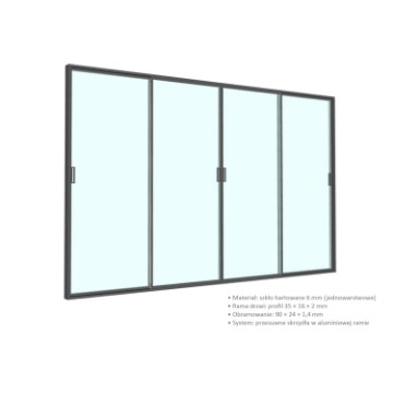 Chomik Скляні розсувні двері для алюмінієвої перголи 4 м, VIN0708 - Home Club