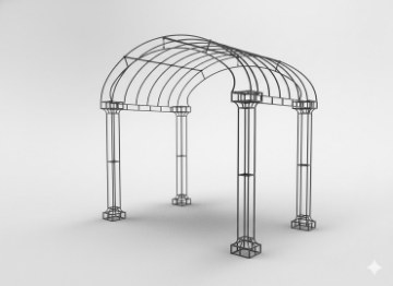 Garden Line Садова Альтана 300 x 300 x 288 См Аркова Антична Чорна, MOZ8192 - Home Club