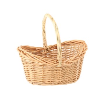 Chomik Плетений Кошик 24 x 17 x 11/21 См З Рукояткою - Натуральний, ILS03_8437 - Home Club