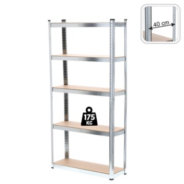 Chomik 5-Уровенный Стеллаж 200 X 90 X 40 См Грузоподъемность Полки: 175 Кг, GWI0643 - Home Club