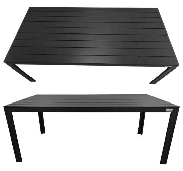 Kontrasto Садовый стол для террасы со столешницей из поливуда Allen-St 190x90, черный, Meb000067 - Home Club