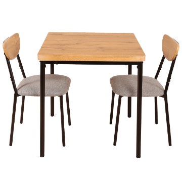 Kontrasto Комплект Vero для 2 человек, дуб / ткань серого цвета, Meb000217 - Home Club