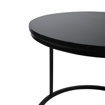 Kontrasto Круглый журнальный столик, 2 шт., Черный Sk115Cz, 60x47/40x39 см, 6.06.14690 - Home Club