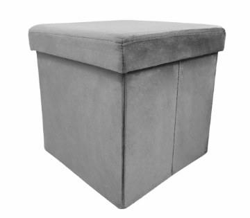 Kontrasto Велюровая серая пуфик с ящиком для хранения Perfect 30x30x30 см, 6.01.20071 - Home Club