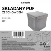 Kontrasto Велюровая серая пуфик с ящиком для хранения Perfect 30x30x30 см, 6.01.20071 - Home Club, изображение 5