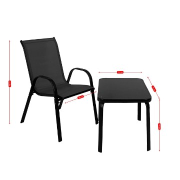 Kontrasto Садовый гарнитур Malaga, 2-х местный, черный, 5.05.13129 - Home Club