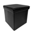 Kontrasto Пуф с ящиком для хранения, черный, гладкая экокожа, Perfect, 30x30x30 см, 6.01.20067 - Home Club