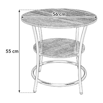 Kontrasto Круглый журнальный столик с полкой «Орех» Sk100-O, 56x55 см, 6.06.14713 - Home Club