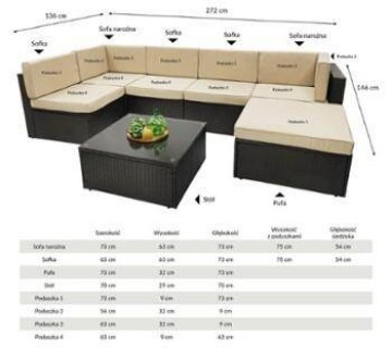 Kontrasto Большой комплект садовой мебели Montreal, 7 предметов, серый, на 6 человек, 5.05.27623 - Home Club