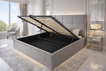 Kontrasto Lt103 Кровать Quadro 140x2x117, серая, Meb000414 - Home Club