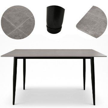 Kontrasto Современный обеденный стол Markinia grey 140x80x75, 6.06.20106 - Home Club