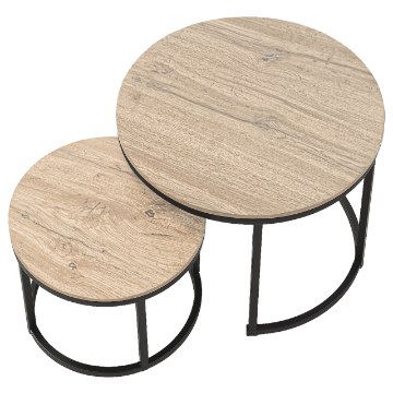 Kontrasto Круглые журнальные столики, 2 шт., Sonoma Sk106S, диаметр 70 см и 50 см, 6.06.28195 - Home Club