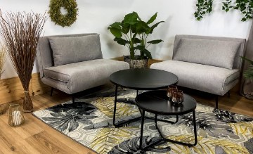 Kontrasto Круглый журнальный столик, 2 шт., Черный Мрамор Sk114Mcz, 70x47/50x39 см, 6.06.14706 - Home Club