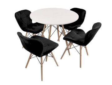 Kontrasto Скандинавское мягкое кресло для столовой, чёрное, модель Zoe, 6.05.27720 - Home Club