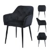 Kontrasto Черное велюровое кресло с подлокотниками для столовой Julia 2, 5.90.14423 - Home Club