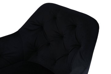 Kontrasto Черное велюровое кресло с подлокотниками для столовой Julia 2, 5.90.14423 - Home Club