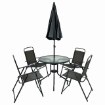 Kontrasto Набор садовой мебели с зонтиком Chile, 4-местный, черный, 5.05.13945 - Home Club, зображення 11