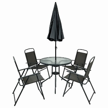 Kontrasto Набор садовой мебели с зонтиком Chile, 4-х местный, серый, 5.05.13952 - Home Club