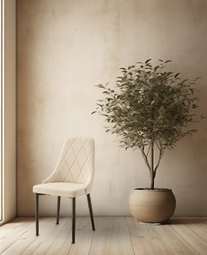 Kontrasto Мягкое кресло для столовой из велюра бежевого цвета Eva2 Kt201, 5.90.15017 - Home Club