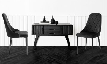 Kontrasto Черное велюровое мягкое кресло для столовой Eva2 Kt201, 5.90.15048 - Home Club