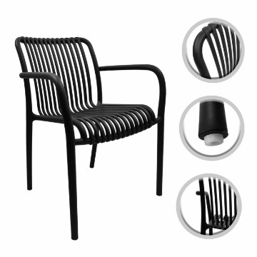 Kontrasto Пластикове садове крісло чорного кольору Kp104, 5.90.21143 - Home Club
