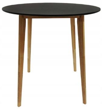 Kontrasto Скандинавский круглый обеденный стол для кухни, черный, модель Emma, диаметр 80 см, ширина 75 см, 2-й сорт, 6.06.14942 - Home Club