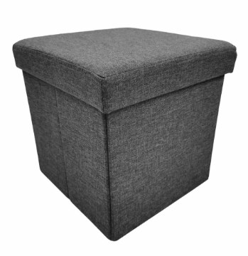 Kontrasto Пуф с ящиком для хранения, серый, из полилинена, Perfect, 30x30x30 см, 6.01.20076 - Home Club