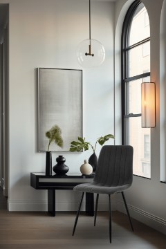 Kontrasto Мягкое кресло для столовой из велюра тёмно-серого цвета Nova Kt112, 6.05.15529 - Home Club