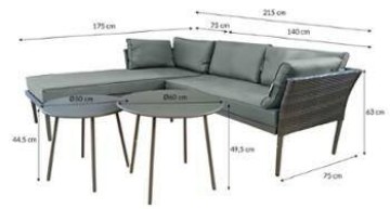 Kontrasto Набор садовой мебели Spargi, 5 предметов, черный, 5.05.27152 - Home Club