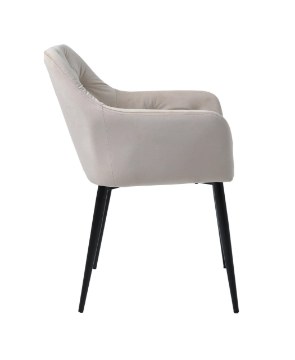 Kontrasto Мягкое кресло с подлокотниками для столовой, велюровое, бежевого цвета, модель Julia 2, 5.90.14416 - Home Club