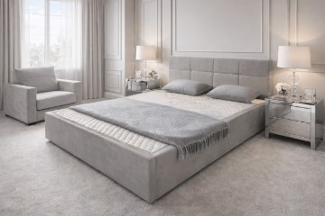 Kontrasto Lt103 Кровать Quadro 160x2x81, серая, Meb000417 - Home Club