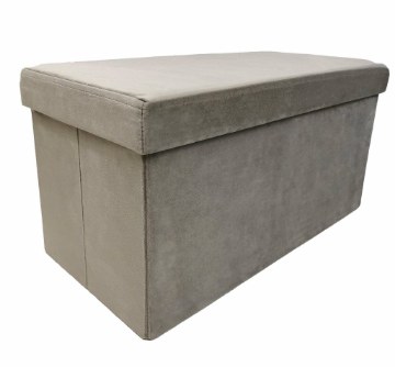 Kontrasto Велюрова пуф із відсіком для речей, колір таупе, Perfect Duo, 60x30x30 см, 6.01.20075 - Home Club