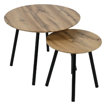 Kontrasto Набор журнальных столиков для гостиной Sk119D, 2 шт., диаметр 40x40 см, высота 60x47 см, дуб, 6.06.15208 - Home Club