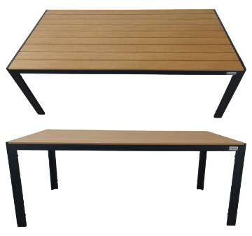 Kontrasto Садовый стол для террасы со столешницей из поливуда Allen-St 190x90, натуральный цвет, Meb000066 - Home Club