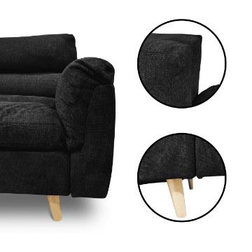 Kontrasto S107 Диван Jasmine, черный, 5.90 92583 - Home Club