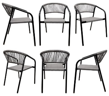 Kontrasto Стул Portino 53x62x75 см, чёрный/серый, Meb000052 - Home Club