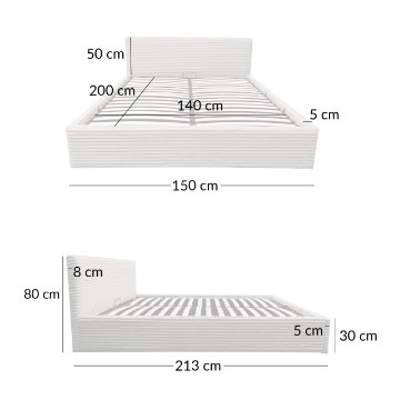 Kontrasto Lt100 Кровать Cordo 140x2x80, цвет «таупе», Meb000374 - Home Club