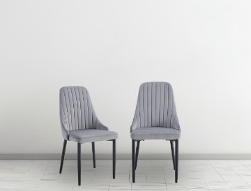 Kontrasto Мягкое кресло для столовой из велюра серого цвета Eva2 Kt200, 5.90.14997 - Home Club