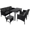 Kontrasto Набор садовой мебели Capri Pro, 6 предметов, Черный, 7-местный, 5.05.12245 - Home Club