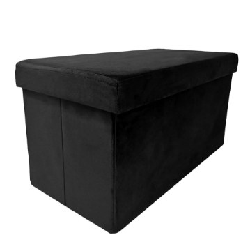 Kontrasto Велюрова чорна пуф із відсіком для речей Perfect Duo 60x30x30 см, 6.01.27186 - Home Club