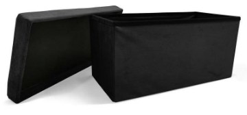 Kontrasto Велюровая черная пуфик с ящиком для хранения Perfect Duo 60x30x30 см, 6.01.27186 - Home Club