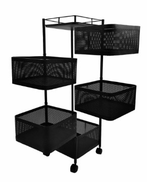 Kontrasto Wm90Cz Тележка из металла с 5 корзинами, 90 см, черная N, 6.02.50001 - Home Club