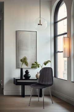 Kontrasto Черное велюровое мягкое кресло для столовой Monica Kt102, 6.05.50285 - Home Club