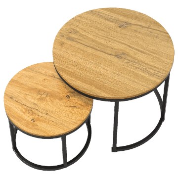 Kontrasto Круглые журнальные столики, 2 шт., дуб Sk106D, диаметр 70 см и 50 см, 6.06.28194 - Home Club