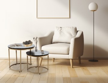 Kontrasto Круглый журнальный столик, 2 шт., Черный Мрамор Sk110Mcz, 53x45/43x35 см, 6.06.14720 - Home Club