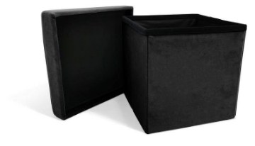 Kontrasto Велюровая черная пуфик с ящиком для хранения Perfect 30x30x30 см, 6.01.27175 - Home Club