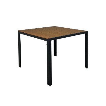 Kontrasto Стол Allen 90x90x74 см, чёрный/под дерево Kkk, 5.04.212511 - Home Club