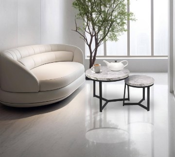 Kontrasto Круглый журнальный столик, 2 шт. Серый Мрамор Sk112Msz 60x47/40x39, 6.06.14669 - Home Club