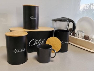 Kontrasto Chz01Cz Набор для хлеба и 3 емкости, черный, 7.01.01263 - Home Club